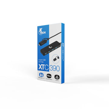 Xtech 4-port USB 3.0 Hub with USB-C Adapter (XTC-390)